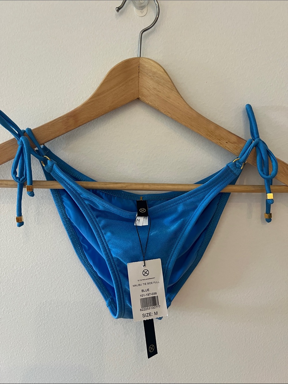 Tie-Side Blue Bikini Bottom - M